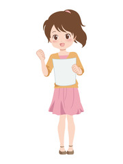 女性/ガッツポーズ