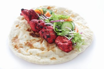 chicken tikka naan bread sandwich