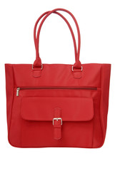 red textile carrier bag