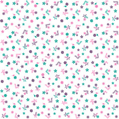 Vector seamless pattern background with flowers