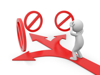 3D people with some stop sign