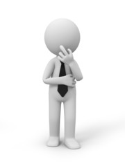 A 3d people thinking along