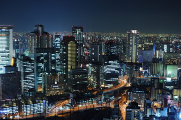 Fototapeta na wymiar osaka japan night landscape