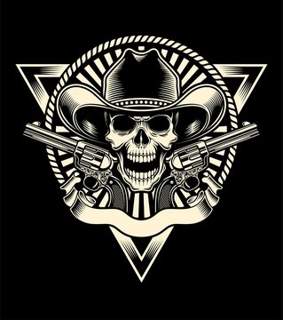 Sheriff Skull With Revolver