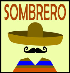 sombrero graphic design with man with large mustache