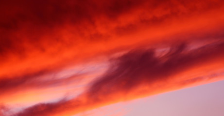 Dramatic red sky