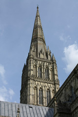 Spire of Salisbury Cathedral in England