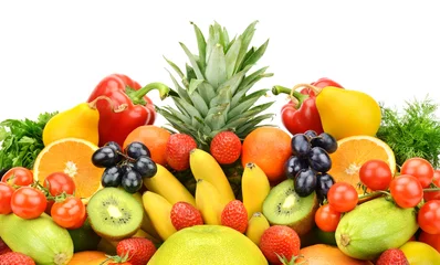 Zelfklevend Fotobehang Collection of vegetables and fruits © alinamd