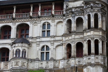 Fototapeta na wymiar Renaissance facade at the castle of Blois. Loire Valley, France