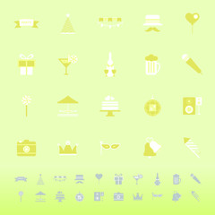 Party time color icons on green background