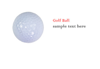 Close up golf ball on white background.