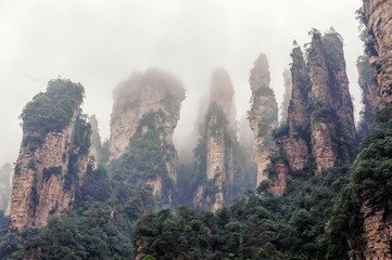 foggy Zhangjiajie