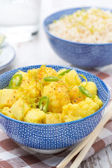 vegetable curry with lime, close-up