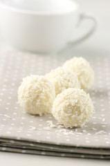 Coconut candies close-up