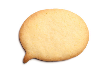 Homemade Biscuit isolated on white background. Balloon shape.