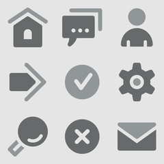 Basic web icons greyscale icons