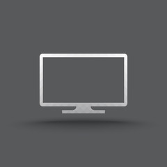 Vector of transparent monitor icon on isolated background