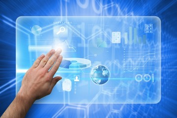 Composite image of hand presenting