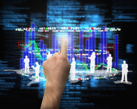 Composite image of hand pointing