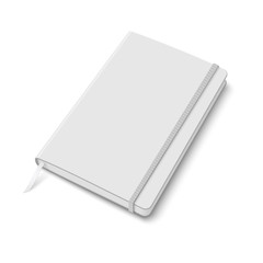 Blank copybook template with elastic band.