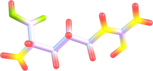 Arginine molecular structure on white background