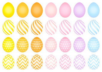 Easter Eggs Set Pattern Stripe/Flower/Zig Zag