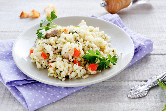 Italian risotto with mushrooms