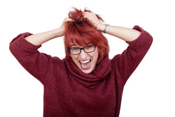 Fashionable woman with glasses