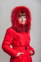 Girl in a hooded jacket