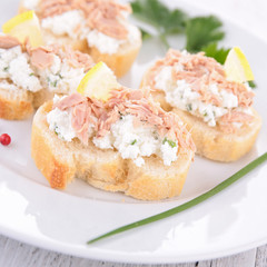 canape with tuna and cheese