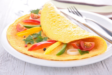 omelette and vegetables