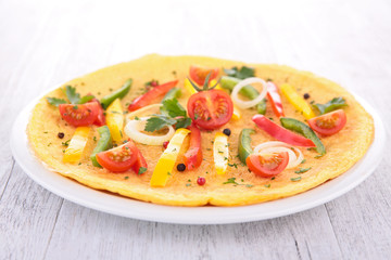 omelette and vegetables