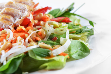 salad of fried chicken