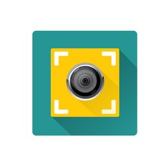 Retro Camera flat icon for web design and mobile app