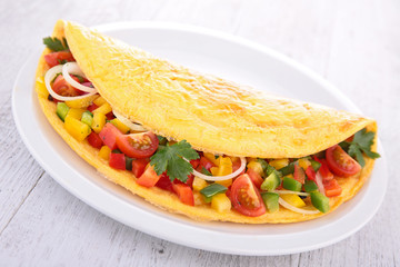 omelette and vegetables