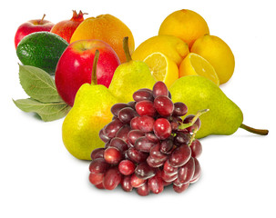 Isolated image of different fruits closeup