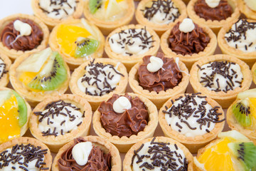 Small cupcakes with different stuffing