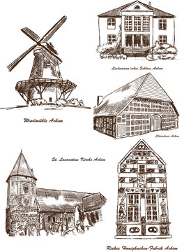 Stadtansichten Achim Geb&auml;ude historisch Architektur