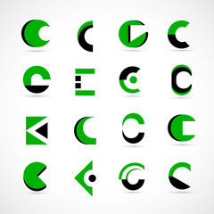 Unusual Letters Set - Isolated On Gray Background