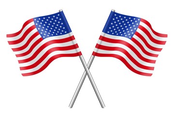 Two United States flags