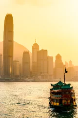 Foto auf Acrylglas Hong Kong Hong Kong Harbour at sunset.