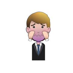 Fear businessman isolated over white background