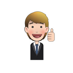 Happy businessman with his thumb up