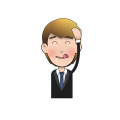 Happy businessman over isolated background.