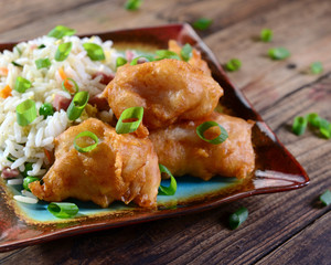 Chicken fingers and rice