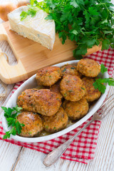rissole with mould cheese and parsley