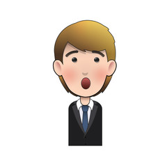 Young man surprised over white background