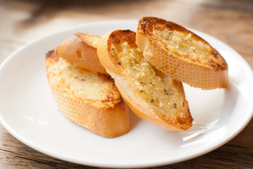 Garlic Bread on the plate