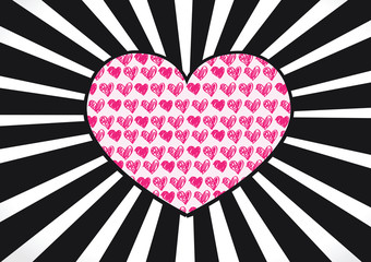 Heart Valentines day card vector background
