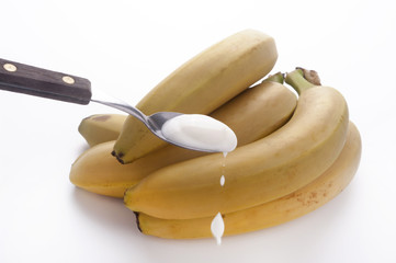 cucchiaino di yogurt alla banana